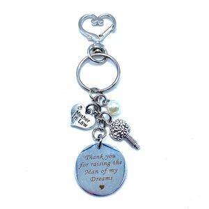 Mother In Law Keychain Bag Charm Thank You For Raising The Man Of My Dreams